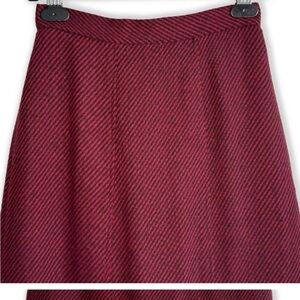 Vintage wool black and pink striped skirt